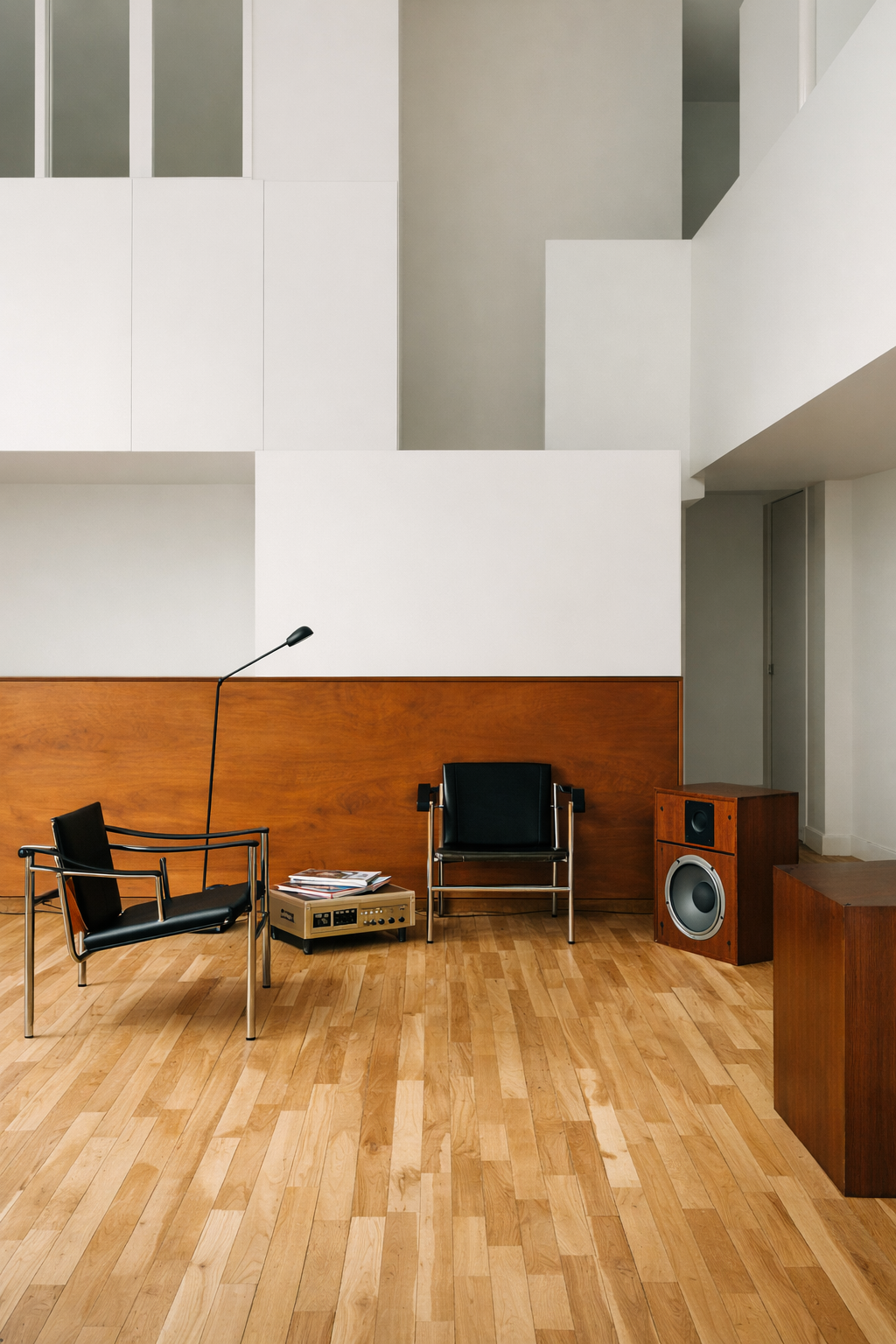 Modern minimalist living room corner